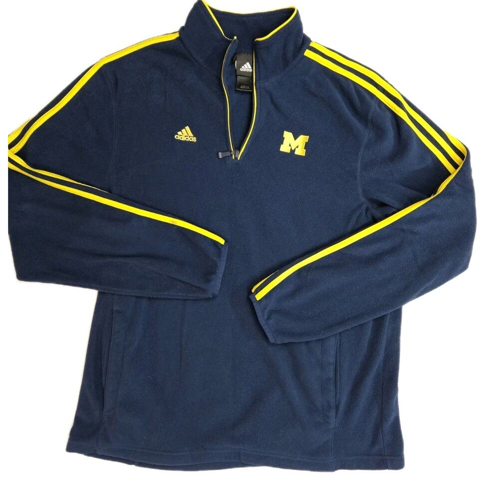 Adidas Michigan Fleece Men's XL 1/4 Zip Long Sleeve Pullover